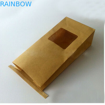 Bulk Tea Packaging White Kraft Paper Tin Tie Flat Bottom Bags With Clear Window