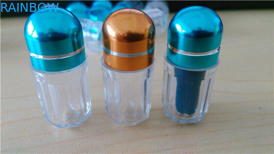Blue Octagonal Shape Clear Plastic Pill Bottles Empty Medicine Bottles