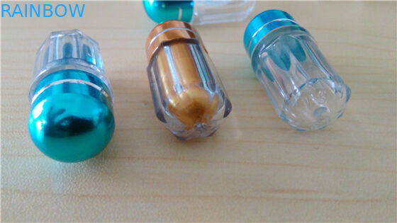 Blue Octagonal Shape Clear Plastic Pill Bottles Empty Medicine Bottles