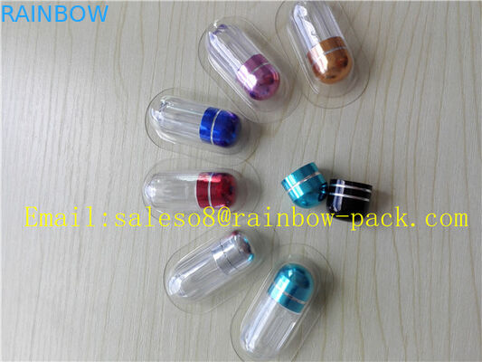 Blue Octagonal Shape Clear Plastic Pill Bottles Empty Medicine Bottles