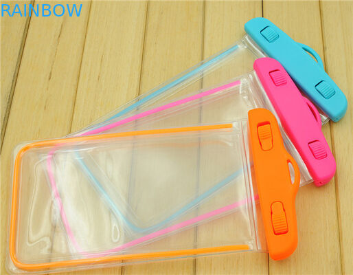 Universal 5.5 Inch Pvc Waterproof Phone Bag For Iphone 6s 6 Plus , Pink / Oragne / Blue