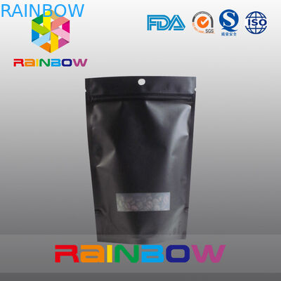 Customized 2oz Aluminum Foil Lined Black Matt Stand Up Coffee Bag with Valve