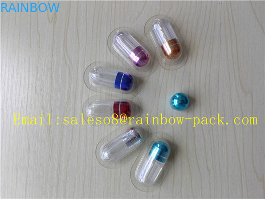 Aluminum Foil Clear Plastic Pill Bottles / Pill Vial Gelatin Capsule Packing