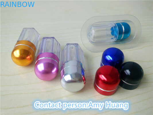 Empty Small Medicine Bottle Plastic Pill Bottles With Red / Blue / Purple Cap