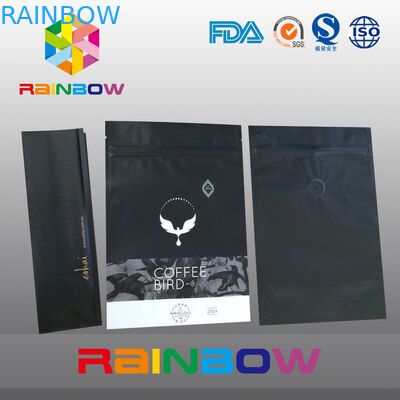 250g Matt Bottom Gusset Bags , Stand Up Pouch Bags For Coffee Packaging