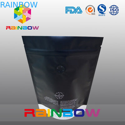 Custom Printing 250g Matt Stand Up k Coffee Bean Bags With Valve