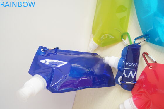 Custom Printed Collapsible Foldable Water Bags / Bottle with Carabineer