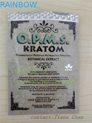 Herbal Incense Packaging k gold 3ct aluminum foil opms kratom powder