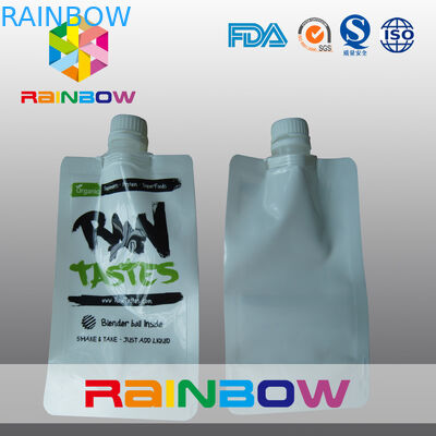 350ml 500ml 1L Foil Pouch Packaging , leakage prood glossy white Spout Pouch