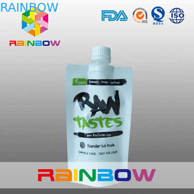 350ml 500ml 1L Foil Pouch Packaging , leakage prood glossy white Spout Pouch
