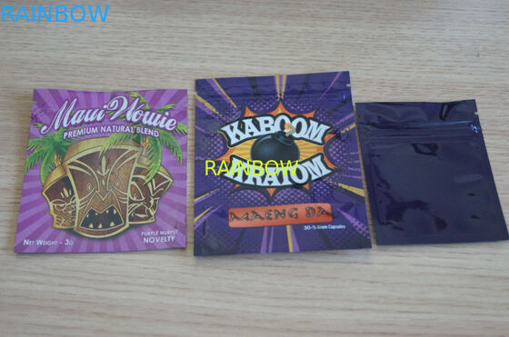 Herbal incense bag/ three side seal zipper bag / custom herbal incense bag for 1g /2g /3g/4g/5g sachet bag for powder