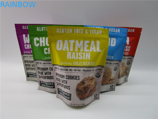 8 Oz Custom Printed Matt Snack Bag Packaging , Stand Up k Bag