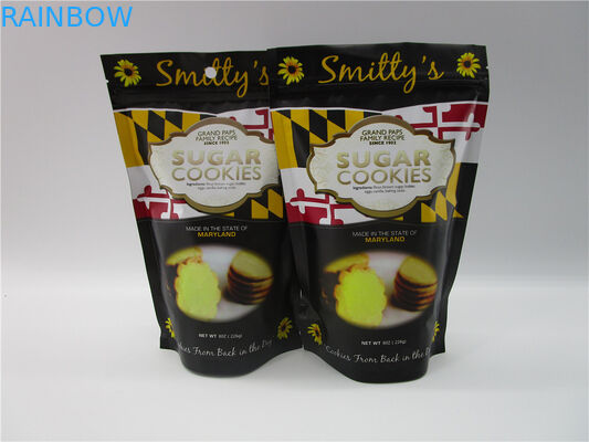 Food Grade Resealable Snack Bag Packaging , 8oz Stand Up snack packaging bags Foil Lined