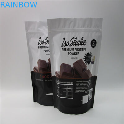 Private Label Matte Black Foil Pouch Packaging 1KG FOR Protein Powder Packaging