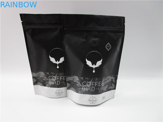 250G 500g coffee aluminum foil stand up pouch with valve , custom printing