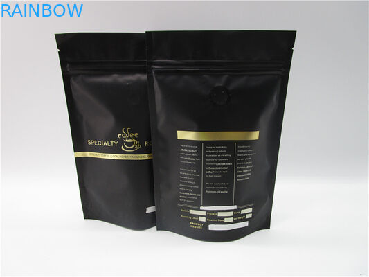 250G 500g coffee aluminum foil stand up pouch with valve , custom printing