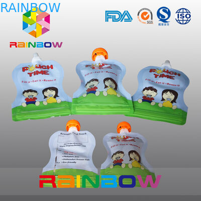 k transparent spouted pouches packaging for fruit juice / milk