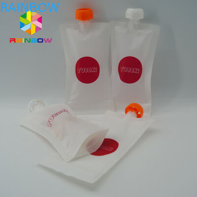 k transparent spouted pouches packaging for fruit juice / milk
