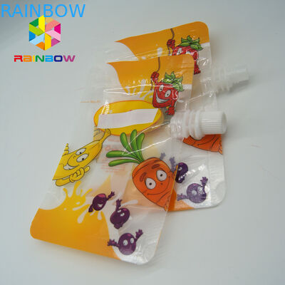 Clear drink spouted pouches , plastic liquid stand up pouch with spout top