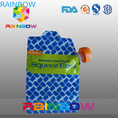 Eco friendly Food liquid spout bags / packaging with spout tube and spoon