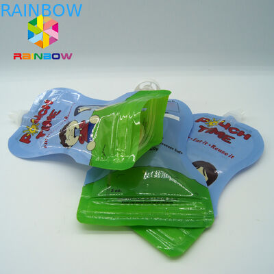 Eco friendly Food liquid spout bags / packaging with spout tube and spoon