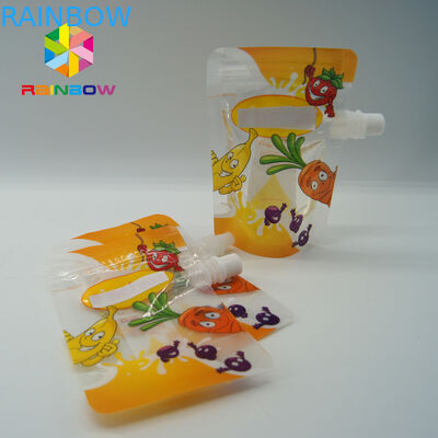Eco friendly Food liquid spout bags / packaging with spout tube and spoon