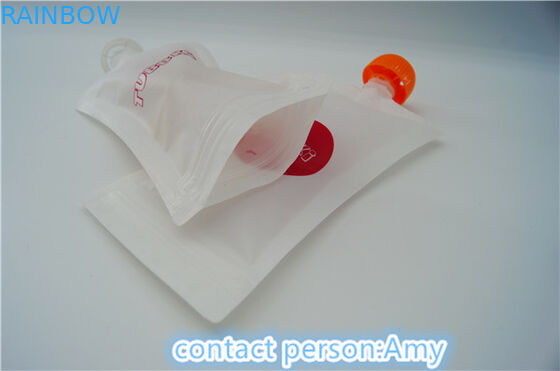 Custom liquid bags with spout , reusable liquid sachet packing 250ml