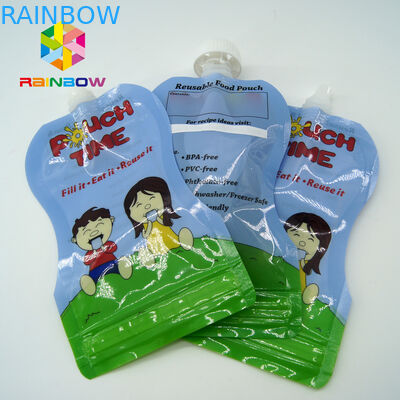 Reusable baby food spout pouch packaging printed , Customized size