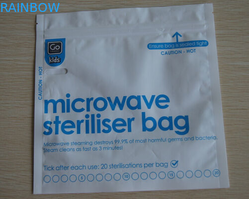microwave steriliser stand up zip lock bag with custom printed