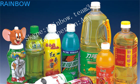Food grade pvc printed shrink film / label , wrap around water bottle labels