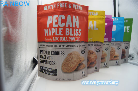 2017 new designs promotional chocolate biscuit packaging bag/10oz cheese pouch with zipper