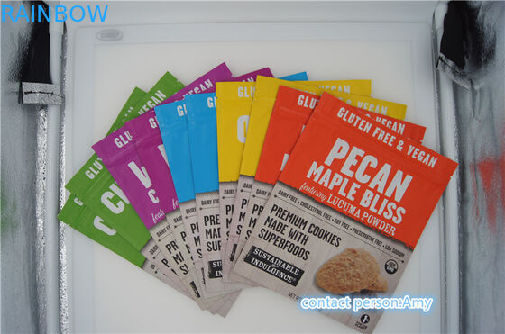Plastic Snack Food Packaging Bags / Sachet For Cookies , 10oz Cheese Pouch With Zipper