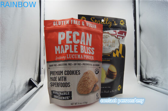 Plastic Snack Food Packaging Bags / Sachet For Cookies , 10oz Cheese Pouch With Zipper