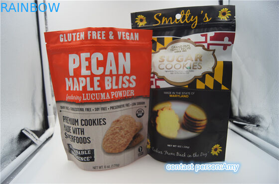 Plastic Snack Food Packaging Bags / Sachet For Cookies , 10oz Cheese Pouch With Zipper