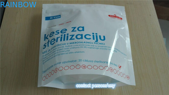 Stand Up Microwave Steam Steriliser Retort Bag/ FDA approved zipper plastic microwave steriliser pouch