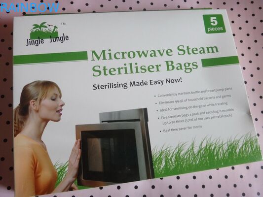 Laminated Material standd up Microwave Steriliser Pouch Bag with k for baby bottle/zipper microwave sachet