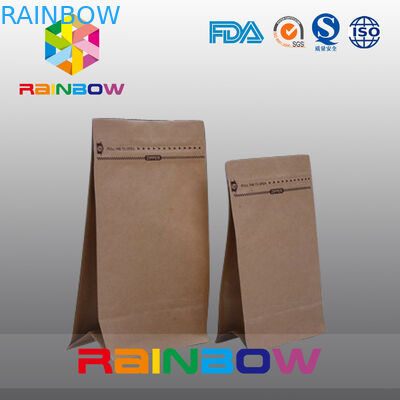 Flat Bottom Kraft Paper Bag /kraft paper square bottom bag with valve for coffee bean and coffee power