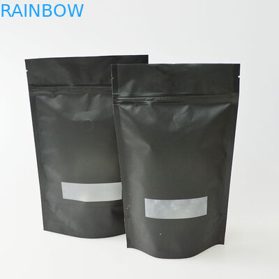 Resealable k Plastic Pouches Packaging , matte black stand up pouch