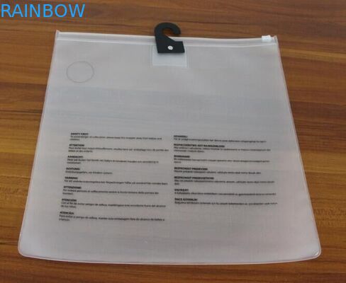 Silk printing Clear frosted travel use eva plastic bag for clothes with zipper