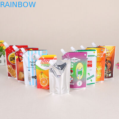 Custom Design Reusable Food flask Pouch BPA Free Spout Bag For juice, beverage, milk packaging