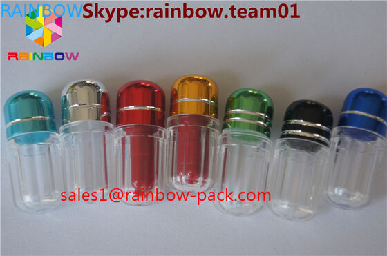 capsule shaped container sex pill bottle container Pills Shape Bottle With Metal Cap plastic pill bottles