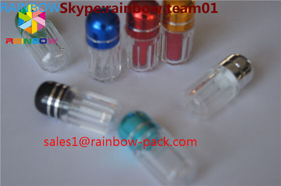 custom made octagon shape pills bottle with round cap blue green gold green black silver red