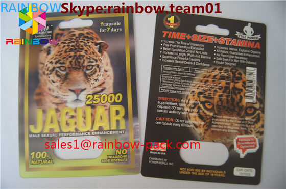 3D printing card FX 25000 lenticular plastic 3D card Custom printed rhino V7 3D sex pillspackaging 3D sex pill card