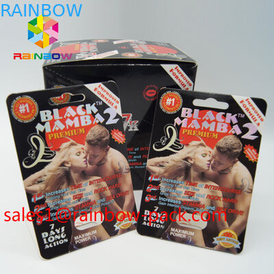 Black mamba 3D cards rock solid erection sex pill 3D packaging card 3d sex pills packaging paper card 3D sex pill card