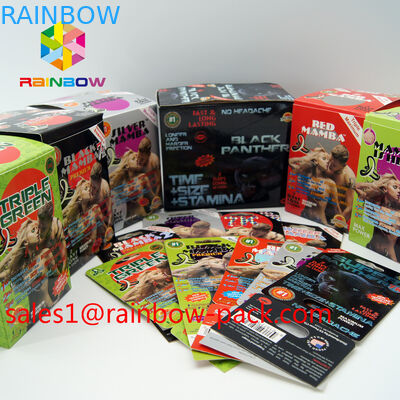 Black mamba 3D cards rock solid erection sex pill 3D packaging card 3d sex pills packaging paper card 3D sex pill card