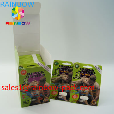 hot sale 3D printing card Black mamba 3D cards3d sex pills packaging paper card 3D sex pill card enhancement pill boxes