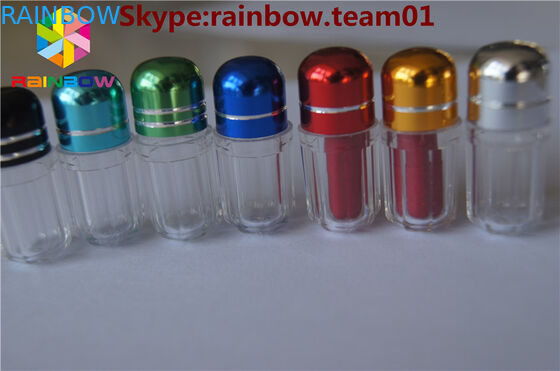 Plastic container capsule Blue/Gold/Red/Silver empty rhino pill bullet shaped container sex pill bottle container