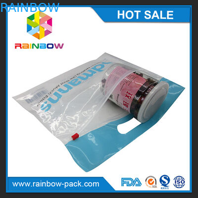 PE  slider k bag with logo stand up bag clear front  zip lock bags with upc code printed k bag clear front