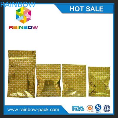 Gold Shinny Mini Foil Pouch Packaging / Hermetically Sealed Aluminium k Bags