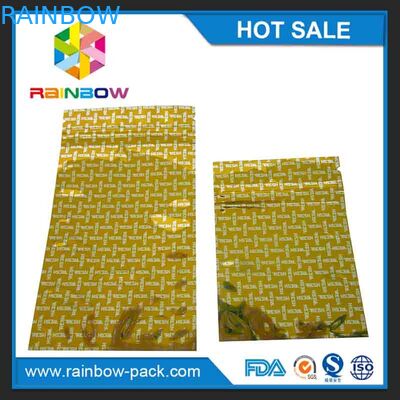 Gold Shinny Mini Foil Pouch Packaging / Hermetically Sealed Aluminium k Bags